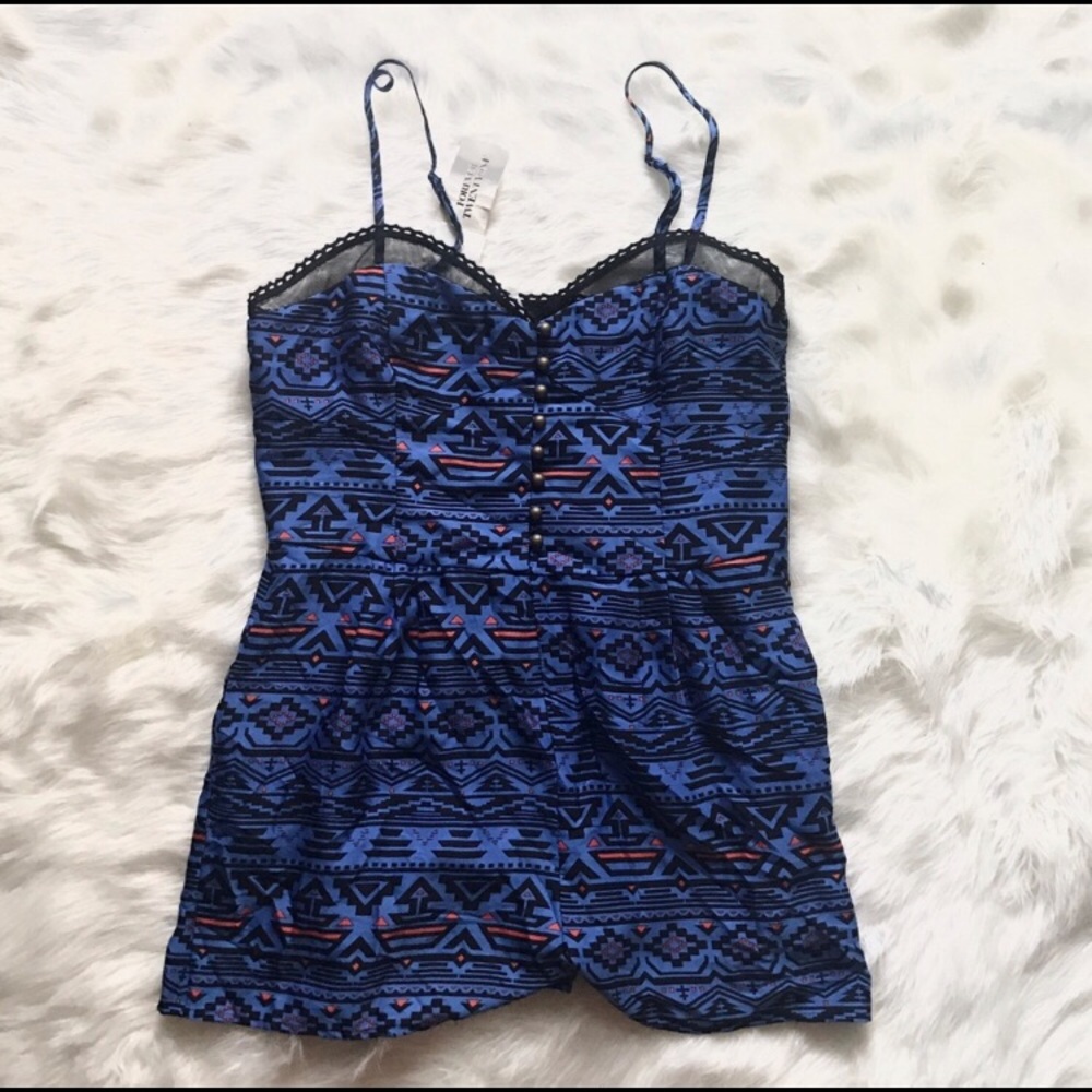 Tribal Blue Romper